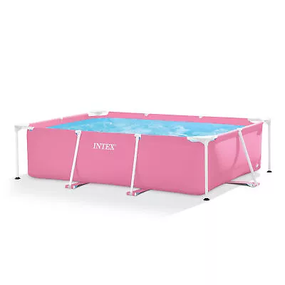 Intex 86  X 23  Outdoor Rectangular Frame Above Ground Swimming Pool Pink • $89.99