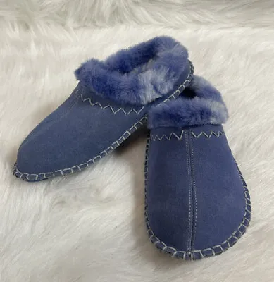 Cabela's Womens Faux Fur  Leather Slippers Moccasins Size 8M Purple • $15