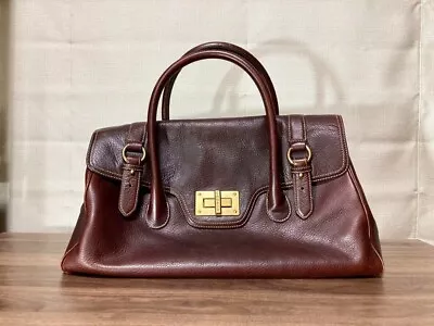 POLO RALPH LAUREN Hand Bag Boston Brown W15.3H8.6D6.7 Inches. Fast Free Shipping • $99.99