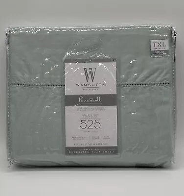 Wamsutta 525 Thread Count PimaCott Twin XL Oversized Flat Sheet Mint • $24.99