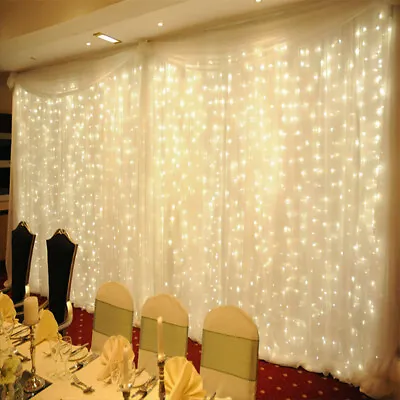£7.99 • Buy LED Curtain Fairy Lights String Indoor Outdoor Backdrop Wedding Christmas Party 