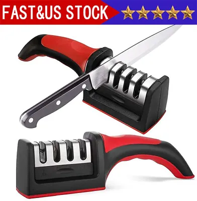 Knife Sharpener Professional Ceramic Tungsten Kitchen Sharpening System 4 Stage • $5.45