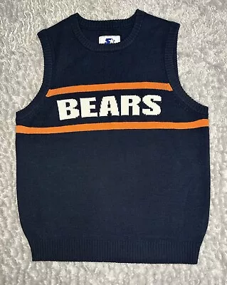 Vintage Starter Chicago Bears Mike Ditka Style Sweater Vest Mens Large L • $69.99