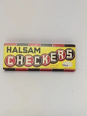 Vintage HALSAM Checkers Set No 145H  24 Pieces Original Box • $24.99