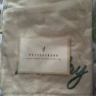 Pottery Barn Script Natural Laundry Basket Bag • $19.99