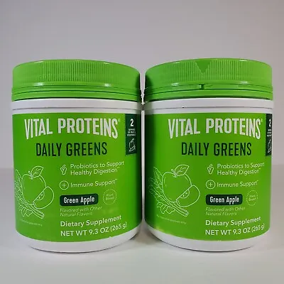 2x Vital Proteins Daily Greens Digestion & Immune Support Green Apple 9.3oz 2024 • $44.95