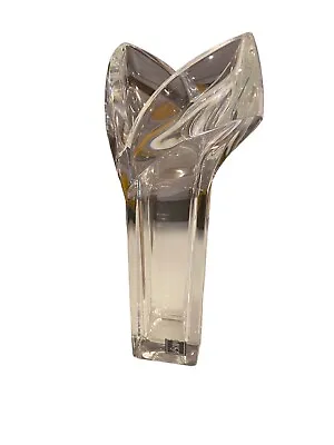 Mikasa Art Deco Clear Crystal Tulip Style Vase V Shape Germany Decor 11” Tall • $29.99