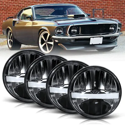 4pcs 5.75  5-3/4 LED Headlight Hi/Lo Sealed Beam Projector For Ford Mustang 1969 • $119.99