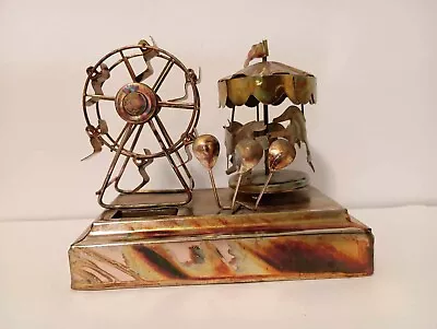 Copper Merry-Go-Round Music Box W/ Ferris Wheel For  Parts Or Repair • $5