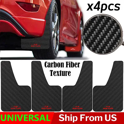 4 Carbon Fiber Texture Universal Splash Guards Mud FlapS For Car Sedan Hatchback • $22.98