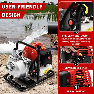 1  Gas Power Semi-trash Water Pump High Pressure Irrigation Transfer Pump 1.7 Hp • $105.28