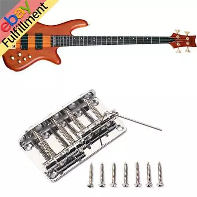 Zinc Alloy Bridge For Fender Precision Jazz Bass Guitar Chrome 201B-4 Badass • $17.95