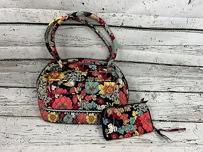 Vera Bradley Happy Snails Quilted Purse With Strap & Wallet Combo Retired Floral • $40