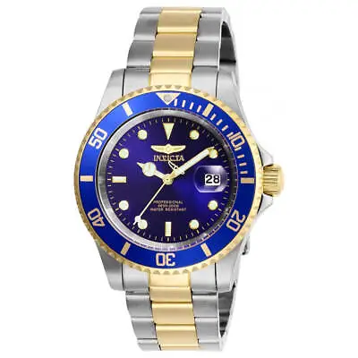 Invicta Men's Watch Pro Diver Quartz Blue Dial Yellow Two Tone Bracelet 26972 • $59