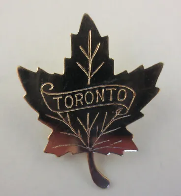 Vintage Goldtone Etched Toronto Canada Maple Leaf Scatter Pin Brooch • $6.99