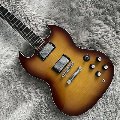 Classic Vintage Sunburst Electric Guitar Flame Maple Top Mahogany Neck • $265.74