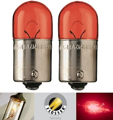 Flosser R5W Red 5W 402509 Two Bulbs Interior Dome Light Replacement Stock OE Fit • $10.45