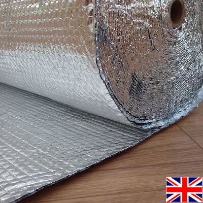 10M-50M Double Aluminium Bubble Roll Foil Insulation Shed Floor Wall Roof UK • £9.95