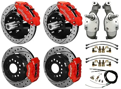 $3899.99 • Buy Wilwood Disc Brakes,14  Front & 12  Rear,2  Drop Spindles,65-70 Impala,drill,red