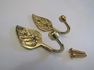 Pair Of  TRADITIONAL VALANCE CURTAIN TIE BACK HOOKS HOLD BACKS METAL TASSEL HOOK • £9.99