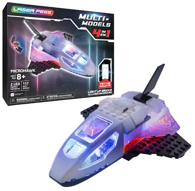 Laser Pegs Microhawk Faucon 2 LED Lights 117 Pieces Ages 8+ - New & Sealed - • $27.09