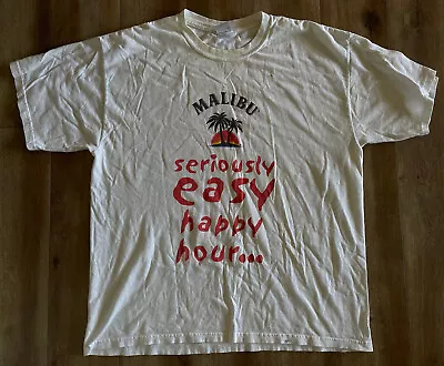 Vintage Malibu Rum “Seriously Easy Going”  Made In  Ringer T-Shirt XL • $17.20