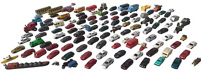 LARGE COLLECTION OF Approx 100x MOSTLY N GAUGE TRACKSIDE MODEL RAILWAY VEHICLES • £125