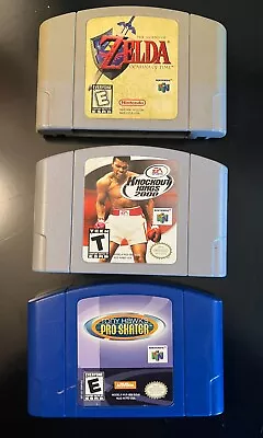 3 Nintendo 64 Games: Legend Of Zelda: Ocarina Of Time Knockout Kings Tony Hawk • $13.50