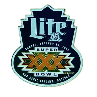 Super Bowl XXX Pin 1996 Dallas Cowboys Pittsburgh Steelers Miller Lite Beer • $8.97