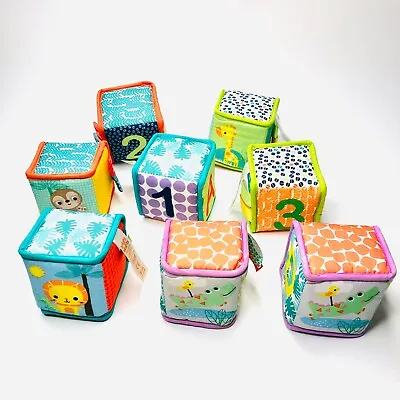 Bright Starts Grab And Stack Soft Colourful Baby Blocks Activity Toy (Pack Of 8) • £14.99
