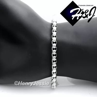 7 -11 MEN's 316L Stainless Steel 5mm Silver Smooth Box Link Chain Bracelet*B120 • $11.99