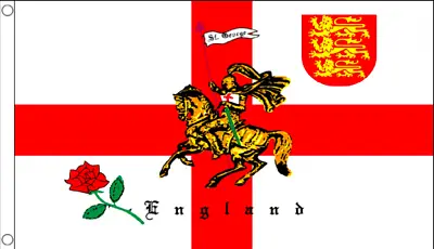 £3.95 • Buy England English St George Cross Rose Lion And Charger Flags Bunting Handwavers