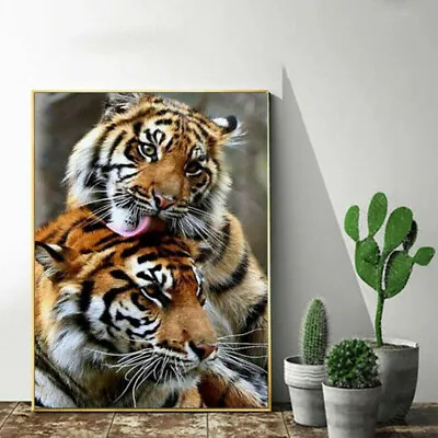 £6.58 • Buy 5D DIY Full Drill Stitch Kits Tiger Crystal Painting Cross Embroidery Decor Li