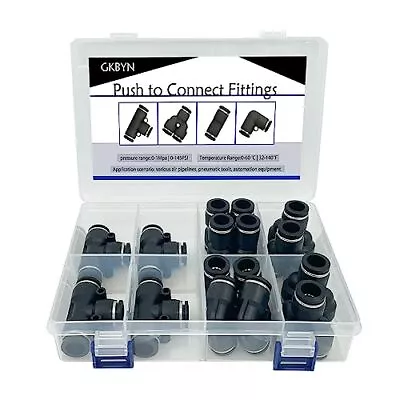 Push To Connect Fittings - Air Line Itting Kit - 16 Pieces - 1/2 OD • $23.48