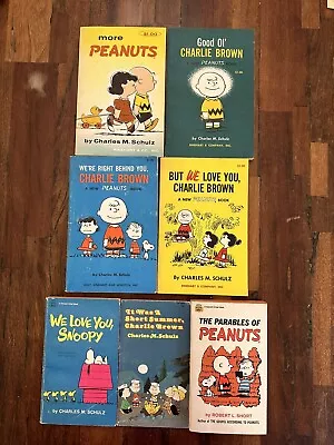 Lot Of 7 Vintage Peanuts Books 1950’s & 1960’sSnoopy Charles Schulz Books • $39.99