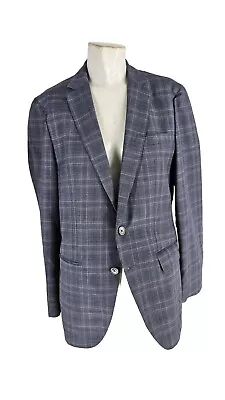 4226 Hugo Boss Blazer Mens Wool Lanifico Biella Hartlay Slim Fit Plaid Unlined • $49.19