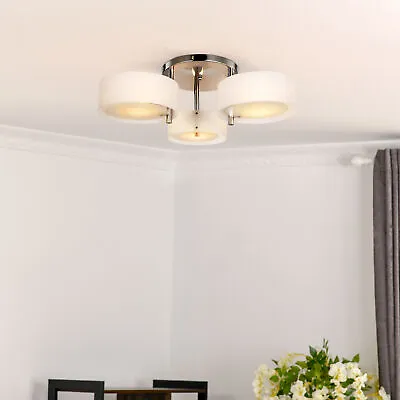 Glass Crystal Lamp Ceiling Pendant Chandelier Lighting Contemporary 3 Types • £34.99