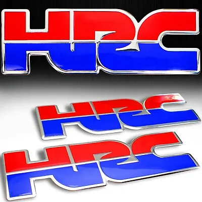 $15.99 • Buy X2 Chrome&Vinyl Sticker Emblem HRC Honda Racing Team Gas Fuel Tank Fender Decal