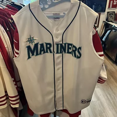 Vtg Seattle Mariners Majestic Authentic Jersey 2XL Embroidered 90s Sleeveless • $125