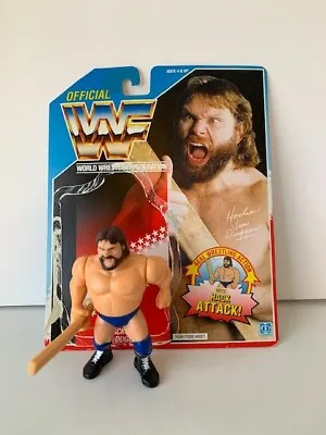 1990 WWF Hacksaw Jim Duggan With 2 X 4 Blue Card Titan Sports - Vintage • $29.99