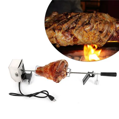 52.5  Universal Rotisserie Kit For Barbecue Stainless Steel Spit Rod Meat Forks • $44.65