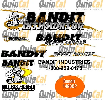 Bandit Brush Bandit 1490XP Decal Set.  Decals 4 Bandit Morbark Vermeer Chippers • $138
