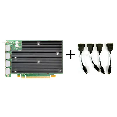 NVIDIA Quadro NVS 450 512MB Pcie Quad Monitors Graphics Card + 4 DVI/VGA Cables • $94.80