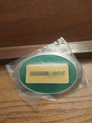 Vintage Linde Union Carbide Gas Products Green  Enamel Belt Buckle • $5.99