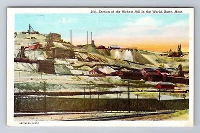 Butte MT-Montana Section Of The Richest Hill In World Souvenir Vintage Postcard • $7.99