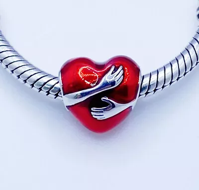 💖 Embrace Of Love Heart Charm Bead Wings Red Genuine 925 Sterling Silver 💖 • £17.95