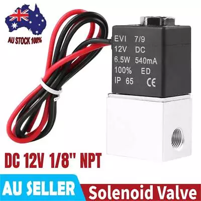 $14.88 • Buy DC 12V 1/8  NPT 2 Way Electric Solenoid Air Valve Gas Water Fuel Normally Closed