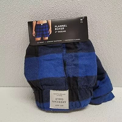 Mens American Eagle Boxers Blue Lightweight Flannel 4  Inseam Size Medium 32-34  • $22.41