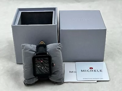 Michele Deco Sport Noir Black Steel Women's Watch MWW06K000050 MSRP $495 • $289