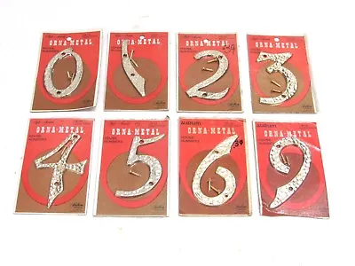 Nos! Vintage Orna-metal House Numbers Gold Tone Hammered Aluminum • $5.99